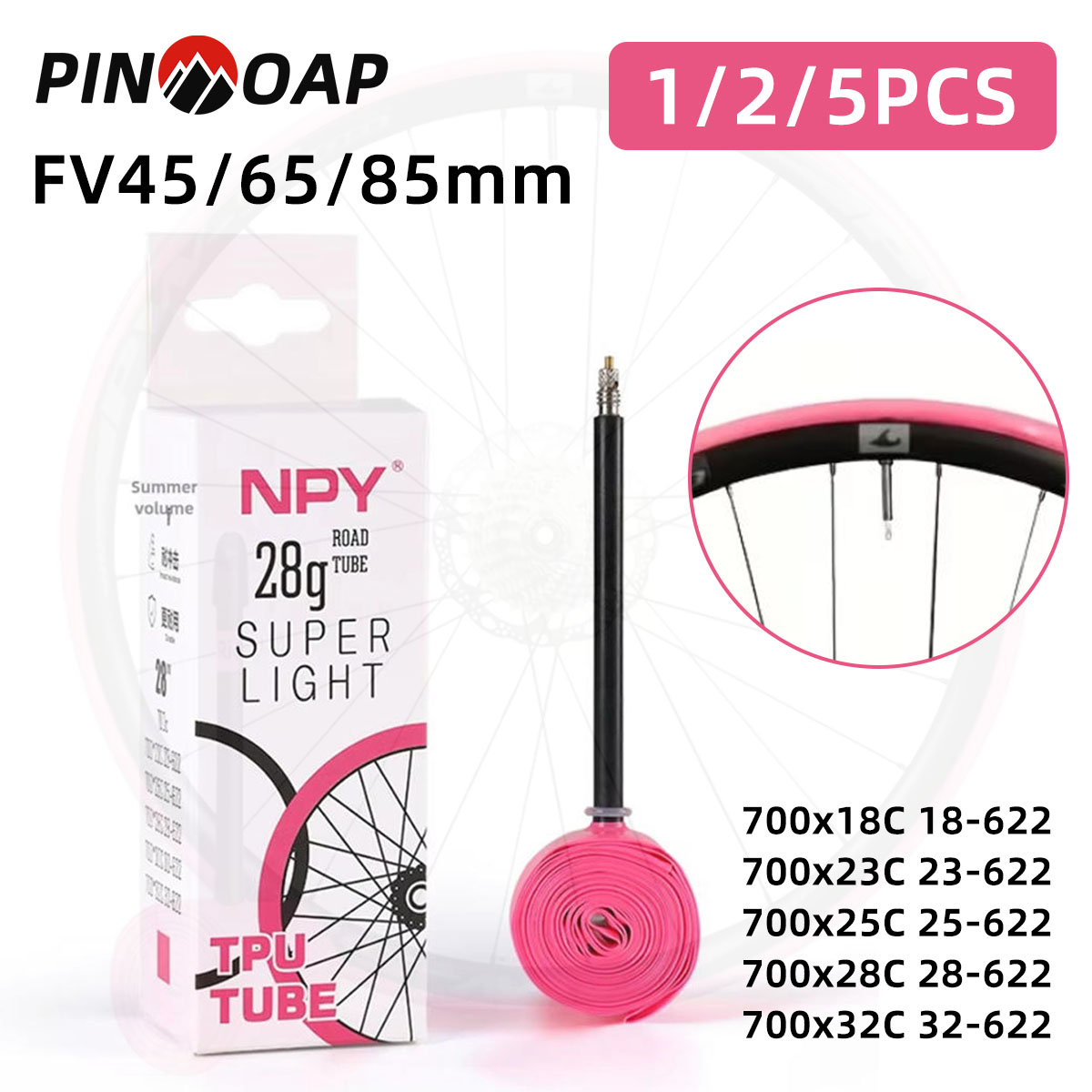 PINMOAP 1/2/5PCS Ultra Light R - Inner Tube 700C avis et prix