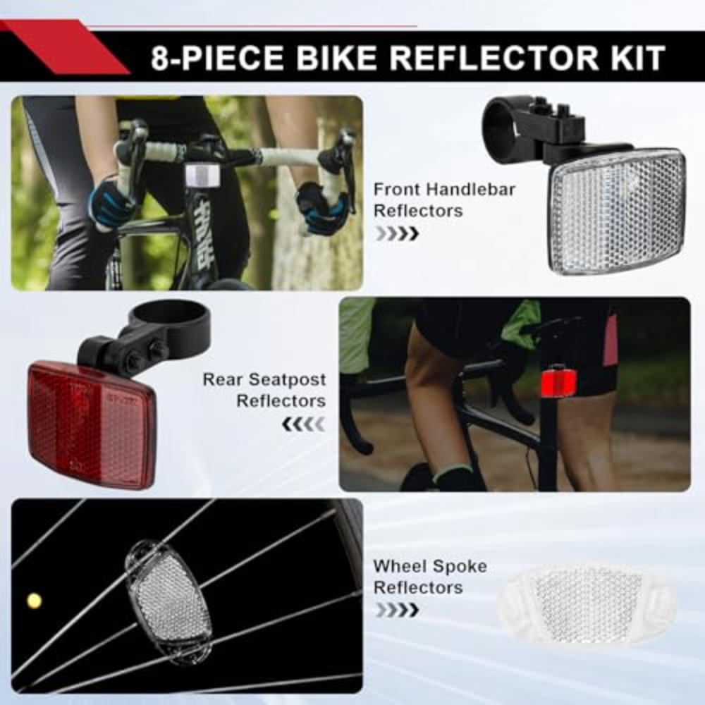 8PCS Bike Reflector Kit Night  - Spoke Reflector Set avis et prix
