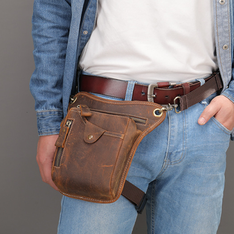 Vintage Pu Leather Waist Pack  - Cycling Commute Bag avis et prix